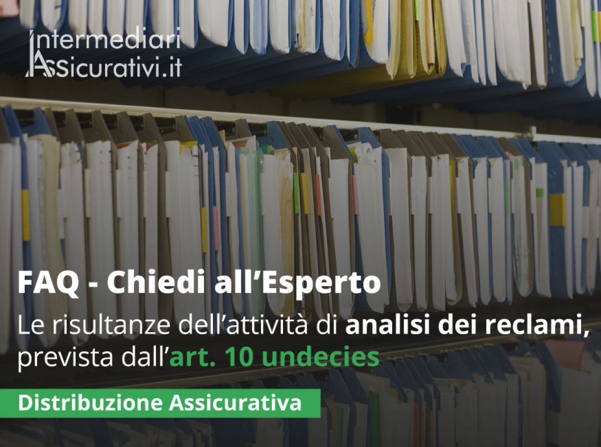Le risultanze dell’attività di analisi dei reclami, prevista dall’art. 10 undecies, effettuata dagli intermediari iscritti nelle sezioni A, B e D del RUI devono essere soltanto conservate senza effettuare alcuna comunicazione all’IVASS?